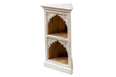 Antique Indian Mehrab Hand Carved Solid Wooden Bookshelf White 55x40x100cm A034